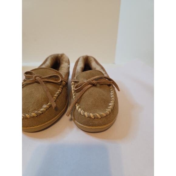 Minnetonka Women's Size 8 Golden Tan Sheepskin Slippers House Shoes - Picture 5 of 14